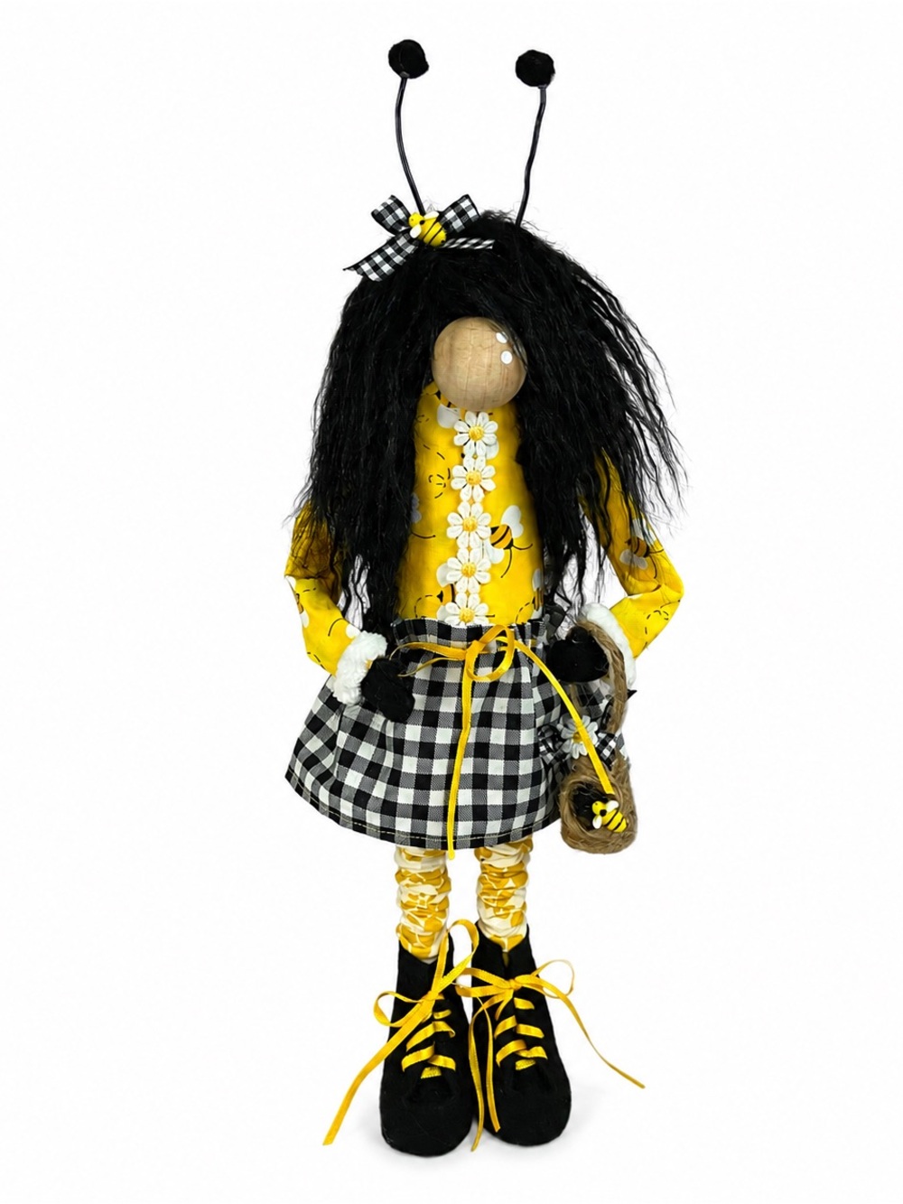 Bee Gnome Handmade Girl Bumblebee Doll Farmhouse Summer Spring Decor